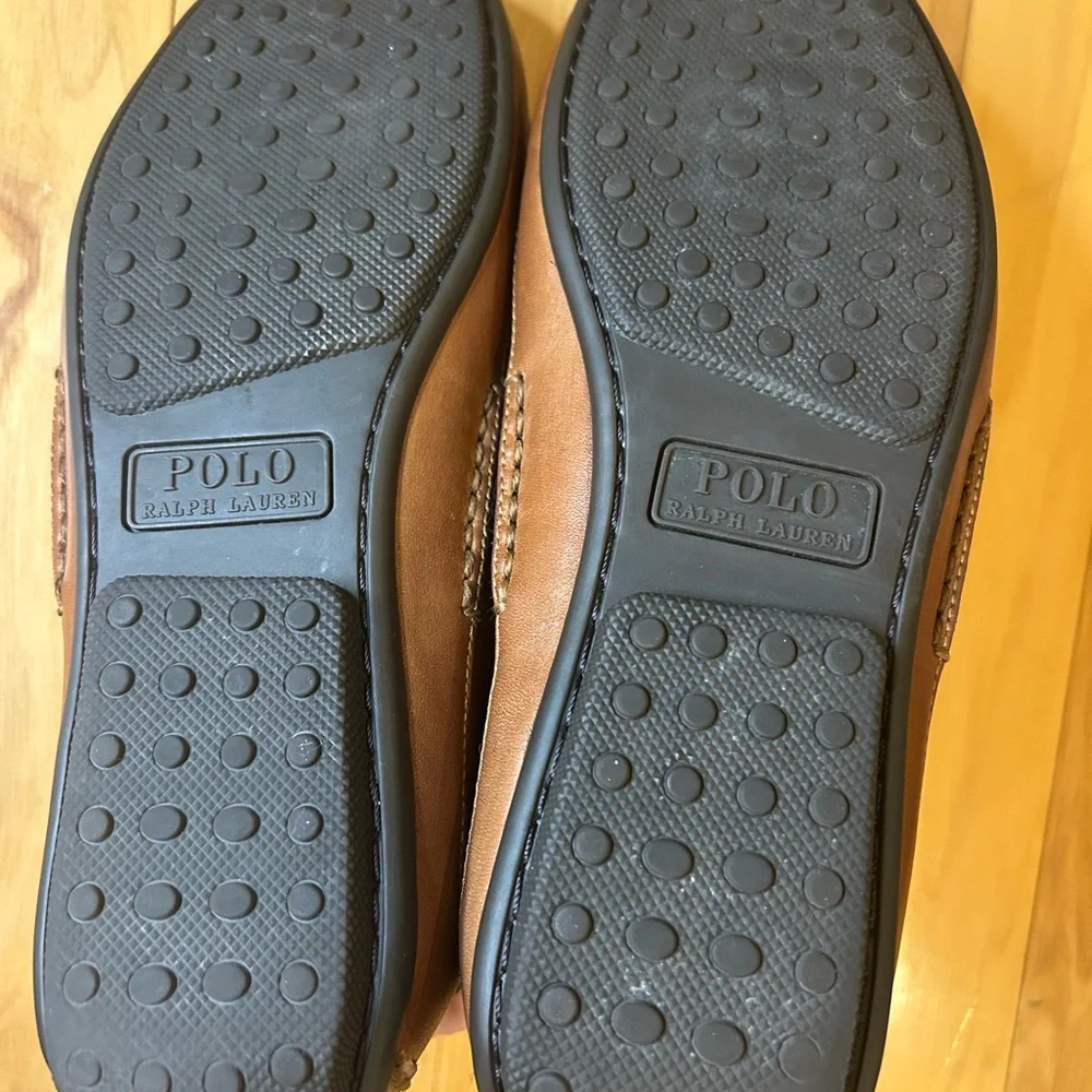 Polo Ralph Lauren Quiet Luxury Brown Leather Driving Loafers 9.5 Old Money